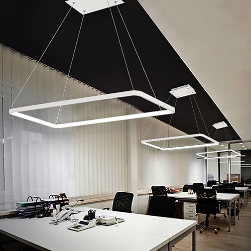 

2-Light Geometric 2 pcs/lot Rectangle Linear Pendant Light Ambient Light for Dinning Room Living Room. Adjustable Dimmable 110-120V / 220-240V Warm White / White / Wi-Fi Smart