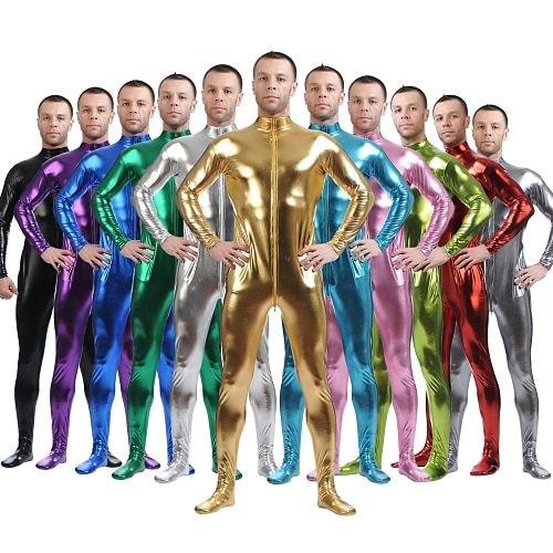 

Shiny Zentai Suits Skin Suit Adults' Spandex Latex Cosplay Costumes Sex Men's Women's Solid Colored Halloween