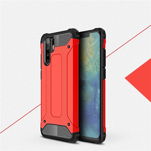 

Shockproof Cover Phone Case For Huawei P30 Pro P30 Lite P30 Rubber Armor Hybrid PC Hard Cover For Huawei P20 Pro P20 Lite P20 P10 Plus P10 Lite P10 Silicone TPU Case