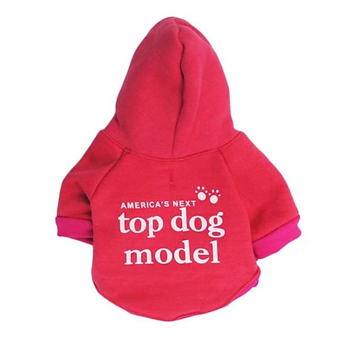 

Dog Hoodie Puppy Clothes Cartoon Quotes & Sayings Animal Simple Style Casual / Sporty Dog Clothes Puppy Clothes Dog Outfits Dark Blue Red Costume for Girl and Boy Dog Fabric Fleece XS S M L