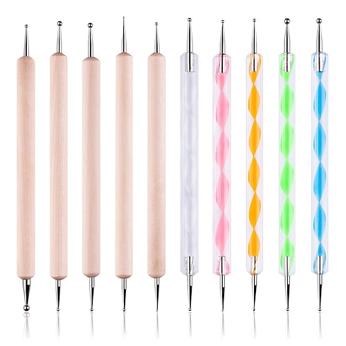 

10PCS Dotting Tools Set for Nail Art Embossing Stylus for Painting