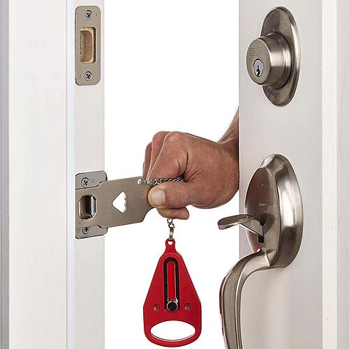 

Portable Door Lock Travel Hotel Door Stopper Self-Defense Door lock Anti Theft Hardware Security School Home Lockdown Lock