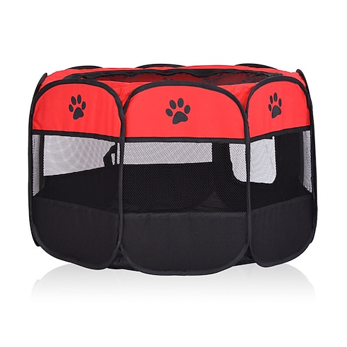 

Dog Cages Bed Foldable Casual / Daily Solid Colored Footprint / Paw Fabric Yellow Red Fuchsia