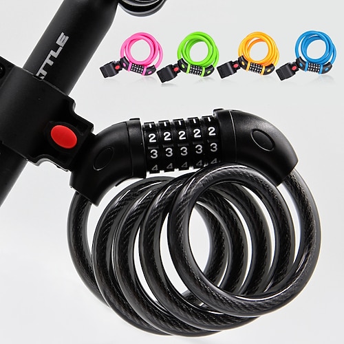 

Bike Cable Lock Password lock Portable High Strength Extra Long Locking Security Durable For Road Bike Mountain Bike MTB Motorcycle Folding Bike Cycling Bicycle ABS PVC Alloy Black Fuchsia Blue