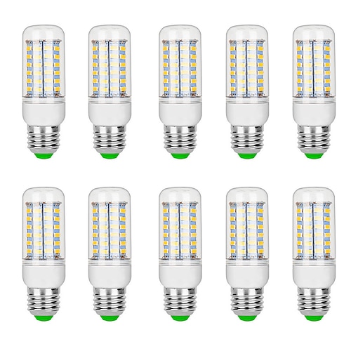 

10pcs 10W LED Corn Light Bulb 1000lm G9 B22 E12 E14 E26 E27 GU10 69 LED SMD5730 100W Equivalent Bulb Chandelier Candle Warm White 220V 110V