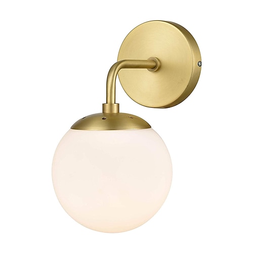 

Spherical Wall Lamp White Glass Wall Sconces Bedroom Reading Light Wall Light Fixtures Washroom Wall Lighting Metal