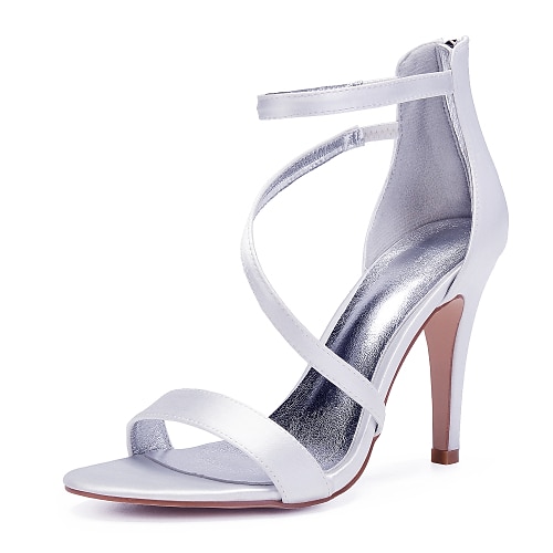 

Per donna scarpe da sposa Tacchi con cinturino alla caviglia Matrimonio Serata e festa Sandali da sposa Scarpe da damigella d'onore Estate Tacco alto Occhio di pernice Raso Cerniera Tinta unita Nero