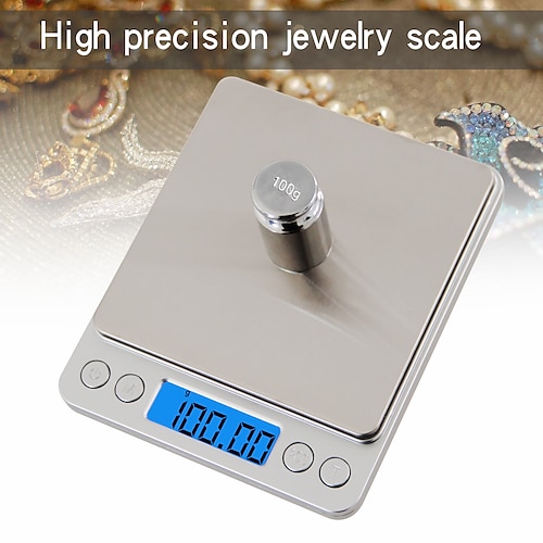 

500g/0.01g LCD-Digital Screen Auto Off Electronic Kitchen Scale Digital Jewelry Scale Mini Pocket Digital Scale with 2 Trays