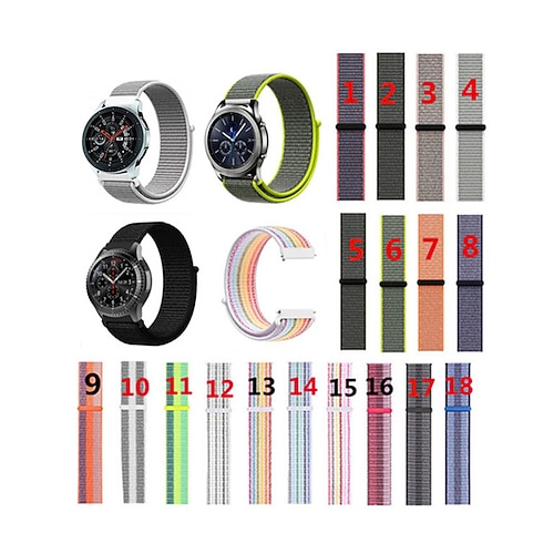 

Smartwatch-Band für Samsung Galaxy Watch 46mm 3 45mm Gear S3 Classic Frontier 2 Neo Live Nylon Smartwatch Gurt Weich Atmungsaktiv Sportarmband Ersatz Armband