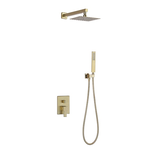 

Shower Faucet,Shower Faucet Set - Handshower Included Rainfall Shower Contemporary Nickel Brushed Mount Inside Ceramic Valve Bath Shower Mixer Taps