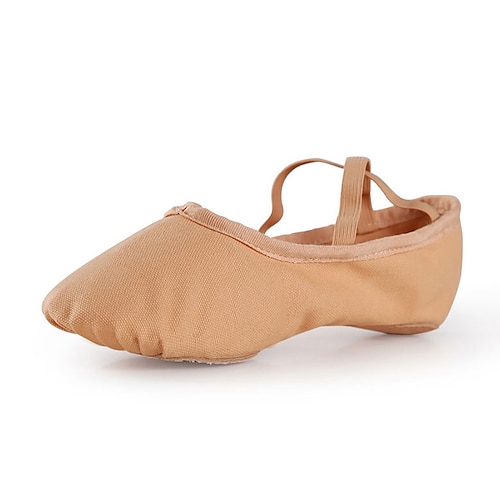 

Women's Ballet Shoes Training Performance Practice Flat Flat Heel Elastic Band Slip-on Rosy Pink Camel