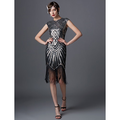 Flapper Dresses Light In The Box Gatsby Dresses Roaring 20s 1920s Knee  Length Dress Flapper Dress