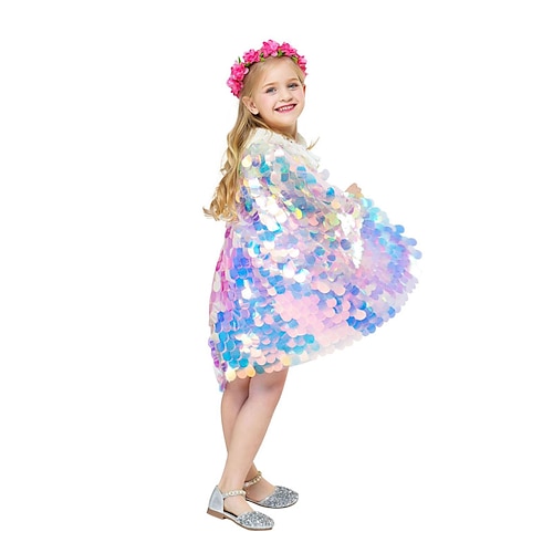 Pieni merenneito Aqua Princess Merenneito Viitta Kukka tyttö mekko Lasten Tyttöjen A-linja-alushame loma mekko Joulu Helppoja Halloween-asuja