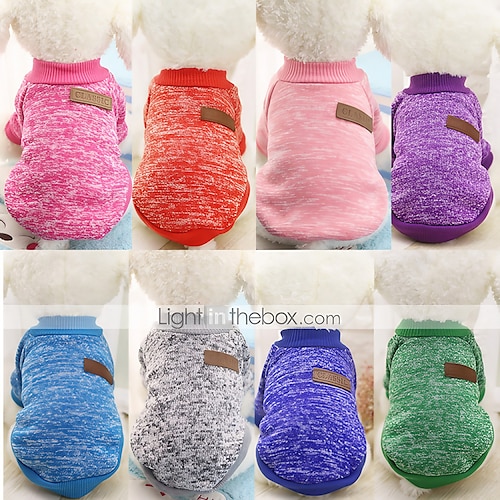

Sweater Puppy Clothes Solid Colored Fashion Classic Winter Dog Clothes Puppy Clothes Cotton XS S M L XL XXLfor Corgi Husky Yingdou Golden Retriever