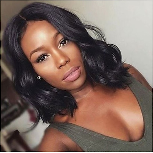 

Synthetic Wig Body Wave Bob Wig Medium Length Natural Black #1B Synthetic Hair 12 inch Women's Women Synthetic Fashion Black