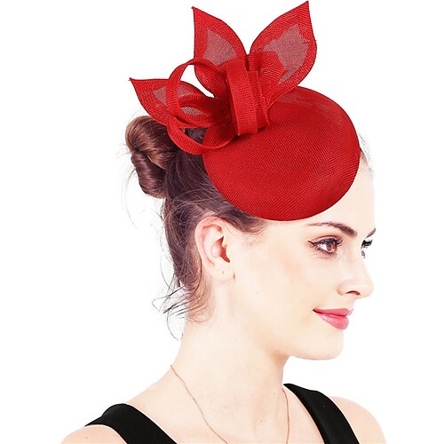 

Fascinators Flowers Headdress Linen / Cotton Blend Bucket Hat Party / Evening Kentucky Derby With Bowknot Headpiece Headwear
