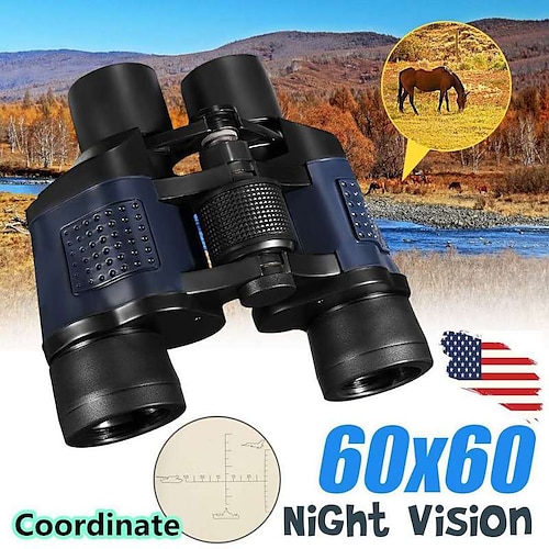 60x60 3000M Binocular with Coordinates Night Vision HD Professional Hunting Binoculars for Hiking Travel Field Work Forestry Fire Protection