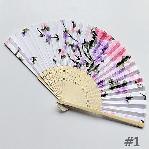 

Chemical Fiber Party Hand Fans Bamboo Split Joint Classic Theme