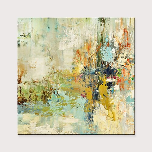 

Oil Painting Hand Painted Square Abstract Modern Rolled Canvas (No Frame)