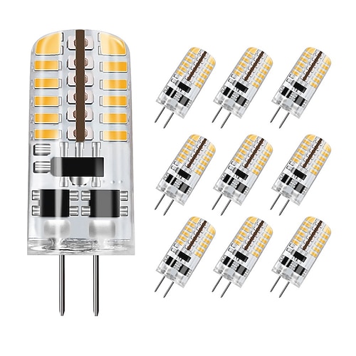 

ZDM 10pcs G4 5W 3014 x 48 LEDs White Light Lamps DC12V Dimmable Equivalent to 20W-25W T3 Halogen Track Bulb Replacement LED Bulbs