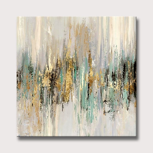 

Oil Painting Hand Painted Square Abstract Modern Rolled Canvas (No Frame)