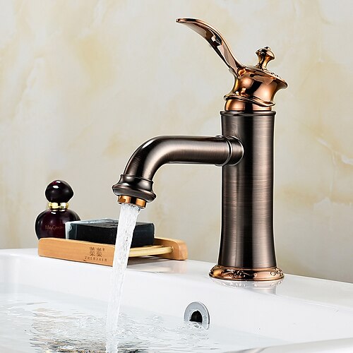 

Bathroom Sink Faucet - Classic Electroplated Centerset Single Handle One HoleBath Taps