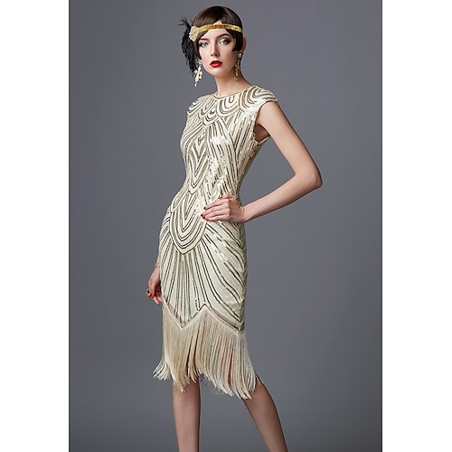 

Roaring 20s 1920s Cocktail Dress Vintage Dress Flapper Dress Dress Halloween Costumes Prom Dresses The Great Gatsby Charleston Women's Sequins Cosplay Costume Party Homecoming Prom