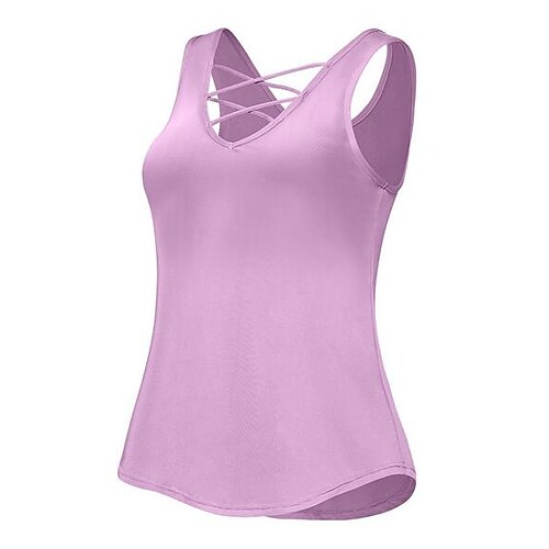 Women's Scoop Neck Yoga Top Basic Solid Color Purple Pink White Black Zumba Running Dance Tank Top Sleeveless Sport Activewear Breathable Quick Dry Sweat-wicking Stretchy