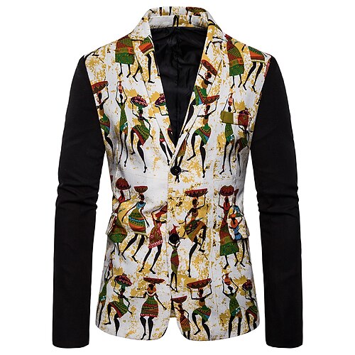 

Men's Blazer Sport Jacket Sport Coat Shawl Lapel Jacket Outerwear Rainbow