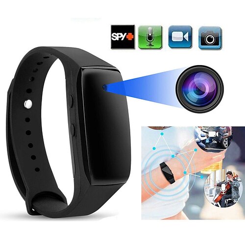 Mini cámara pulsera pulsera inteligente 1080p cámara hd grabación y fotografía cámara oculta compatible con tarjeta tf