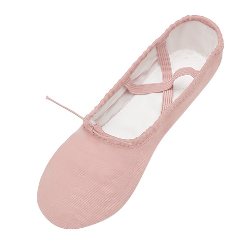 

Women's Ballet Shoes Training Performance Practice Flat Flat Heel Elastic Band Slip-on Camel Black Rosy Pink
