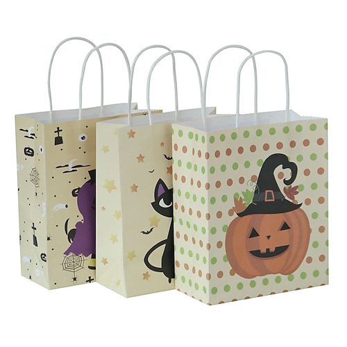 

Halloween Classic Theme Favor Bags Card Paper Split Joint 3 Pieces