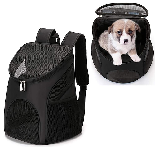 

Cat Dog Carrier Bag Travel Backpack Portable Breathable Solid Colored Terylene Nylon Black Red Blue