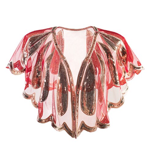 

The Great Gatsby Retro Vintage Sparkle & Shine The Great Gatsby Masquerade Women's Sequins Costume Vintage Cosplay Party Halloween Party & Evening Shawl / Tulle