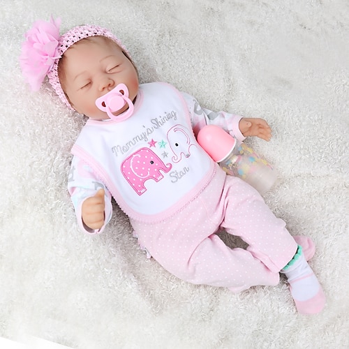 

NPKCOLLECTION 22 inch Reborn Doll Baby & Toddler Toy Reborn Toddler Doll Baby Boy Baby Girl Gift Cute Lovely Parent-Child Interaction Tipped and Sealed Nails Cloth 3/4 Silicone Limbs and Cotton