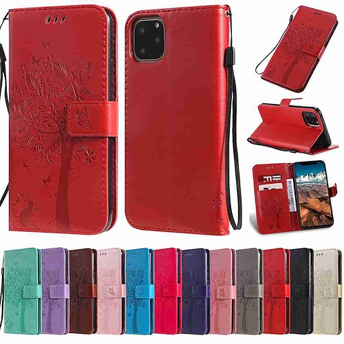 

telefon Etui Til Apple Tegnebogskortetui iPhone 14 Pro Max 14 Plus 13 12 11 Pro Max X XR XS Pung Kortholder Med stativ Træ TPU PU Læder