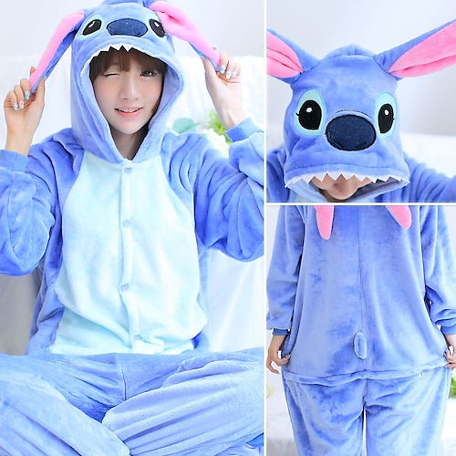 

Adults' Cosplay Costume Party Costume Costume Cartoon Blue Monster Animal Onesie Pajamas Polyester Microfiber Cosplay For Women Men Male Halloween Animal Sleepwear Cartoon Festival / Holiday Costumes