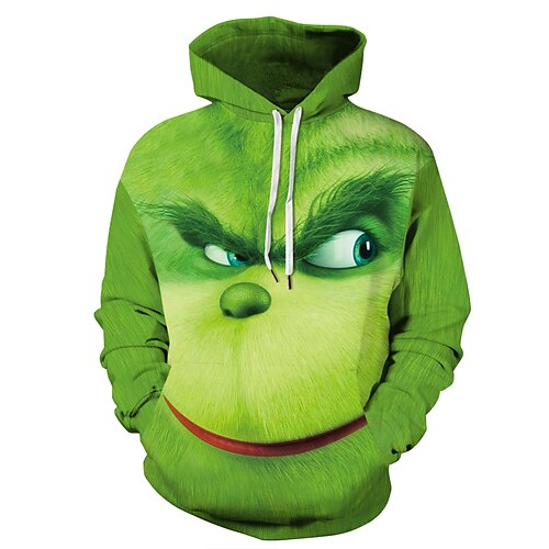 

Men's Hoodie Pullover Hoodie Sweatshirt Green Hooded Print Daily Going out 3D Print Plus Size Basic Designer Casual Fall Clothing Apparel Hoodies Sweatshirts Long Sleeve