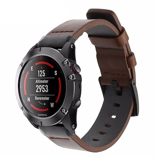 

Leather Watch Band Wrist Strap For Garmin Fenix 7 Sapphire Solar / 6 Pro / 5 Plus Forerunner 935 945 Approach S60 S62 Quatix 6/5 22mm Quick Release Easy Fit Bracelet Wristband