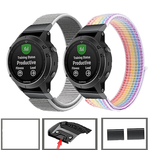 

Sport Nylon Watch Band Wrist Strap For Garmin Fenix 7/6/5/5 Plus /Forerunner 945/935/745 / Approach S62 / Quatix 5/Vivoactive 4/Venu 2 22mm Quick Release Wristband