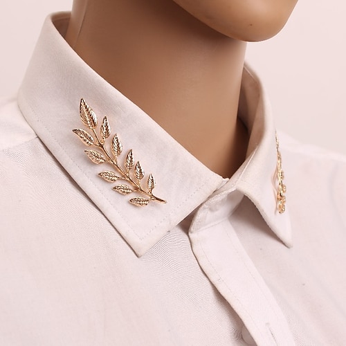 

Women's Brooches Classic Leaf Elegant Vintage Brooch Jewelry Silver Gold For Daily / 2pcs