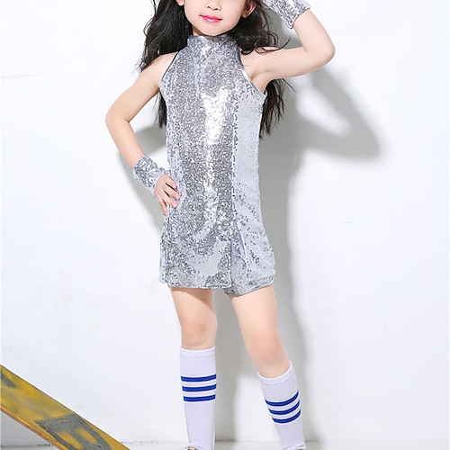 

Kids' Dancewear Jazz Leotard / Onesie Paillette Girls' Training Performance Sleeveless High Elastane