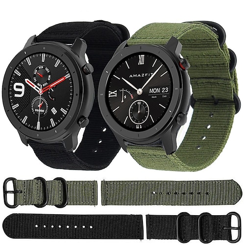 

Nylon Canvas Watch Band Wrist Strap for Xiaomi Huami Amazfit GTR 47mm / Amazfit Stratos 2/2S / Amazfit Pace Smart Watch Bracelet Wristband Replaceable Accessories