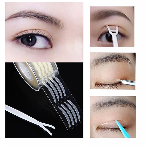 

600pcs Eyelid Tape Sticker Invisible Double Fold Eyelid Paste Clear Beige Stripe Self-adhesive Natural Eye Tape Makeup Tools
