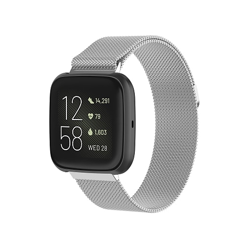 

1 pcs Smartwatch bånd til Fitbit Versa / Versa 2 / Versa Lite / Versa SE Rustfrit stål Smartwatch Rem Magnetisk lås Milanesisk rem Udskiftning Armbånd