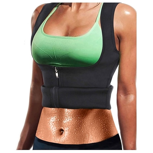 

Sweat Vest Sweat Shaper Sauna Vest 1 pcs Sports Neoprene Yoga Gym Workout Exercise & Fitness Zipper Compression Stretchy Weight Loss Tummy Fat Burner Abdominal Toning For Abdomen Belly