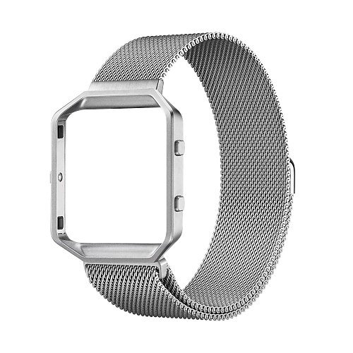 

1 pcs Pulseira de Smartwatch para Fitbit Blaze Aço Inoxidável Relógio inteligente Alça Elástico Respirável Fecho Magnético Pulseira Estilo Milanês Substituição Pulseira