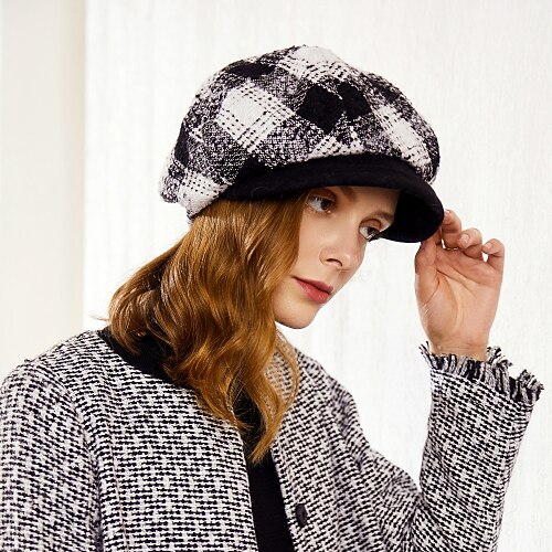 

Wool / Natural Fiber Headwear with Color Block 1PC Casual Headpiece