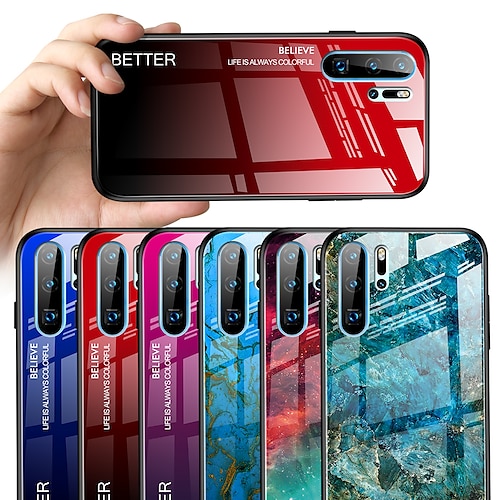 

telefon Etui Til Huawei Fuldt etui Huawei P20 Huawei P20 Pro Huawei P20 lite Huawei P30 Huawei P30 Pro Huawei P30 Lite Spejl Farvegradient TPU Tempereret glas