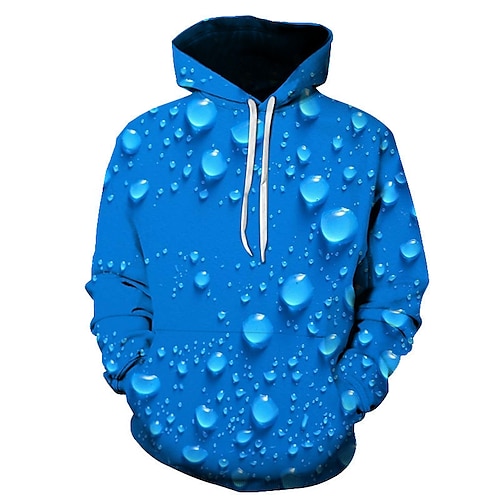 

Men's Hoodie Blue Hooded Dot 3D Daily Going out 3D Print Basic Casual Clothing Apparel Hoodies Sweatshirts